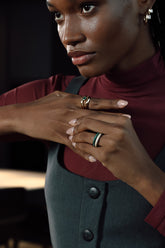 Eternity Silver Joy Band Ring, White Rhodium, Natural White Topaz + Give Joy Gift